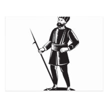 Guardia sikh indio retro postales