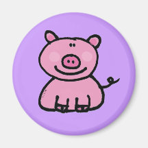 Guarro rosado imán de nevera