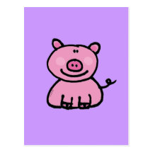 Guarro rosado tarjeta postal