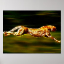 Guepardo rápido estupendo que caza su presa poster