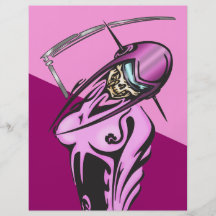 Guerrero del cráneo del Cyborg de la mujer Flyer Personalizado