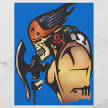 Guerrero del cráneo del Cyborg del cómic Flyer A Todo Color