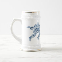 Guerrero del robot de Mecha con el arma de rayo Taza De Café