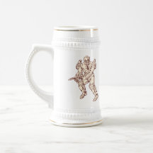 Guerrero del robot de Mecha con el arma de rayo Taza De Café
