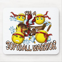 Guerrero del softball alfombrillas de raton