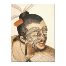 Guerrero maorí cerca de 1784 lona estirada galerías