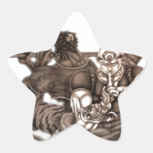 Guerreros de Manga de la fantasía Colcomanias Forma De Estrella Personalizadas