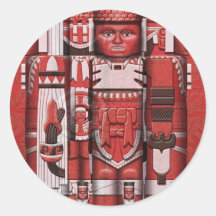 Guerreros de Toltec Etiqueta Redonda