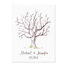 Guestbook del árbol de la huella dactilar del boda lona envuelta para galerías