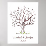 Guestbook del árbol de la huella dactilar del boda poster