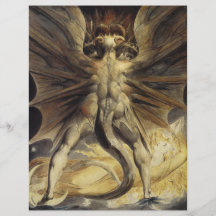 Guillermo Blake - el gran dragón rojo y la mujer Tarjetas Informativas