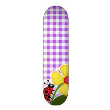 Guinga a cuadros púrpura; Mariquita Patín Personalizado