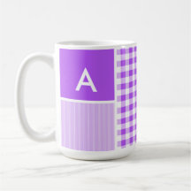 Guinga a cuadros púrpura taza