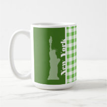 Guinga verde Nueva York; Estatua de la libertad Tazas De Café