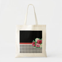 Guinga y flores negras bolsas de mano