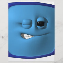 guiño de smiley cuadrado azul tarjetas informativas