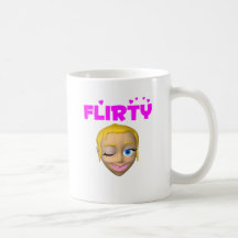 Guiño del chica coqueto tazas de café