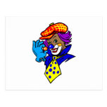 Guiño del payaso con mármol tarjetas postales