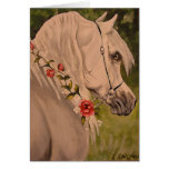 "Guirnalda cabeza de caballo árabe de los rosas" Felicitacion