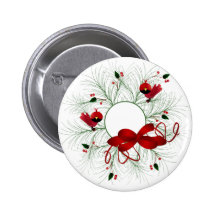 Guirnalda delicada y cardenales rojos pin