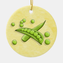 Guisantes bonitos y ornamento amarillo del fondo adornos de navidad