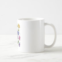 Guisantes de olor coloridos bordados tazas de café