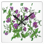 Guisantes de olor relojes de pared