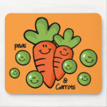 Guisantes y zanahorias tapete de ratón