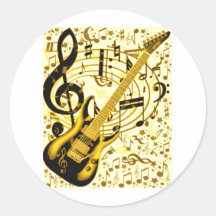 Guitar_ de oro pegatina