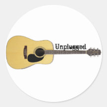 Guitarra acústica desenchufada etiqueta
