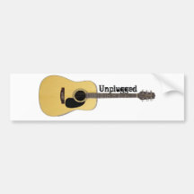 Guitarra acústica desenchufada etiqueta de parachoque