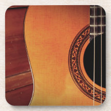 Guitarra acústica posavasos de bebida