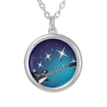 Guitarra - azul pendientes