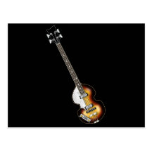 Guitarra baja del violín postales