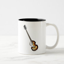 Guitarra baja del violín tazas
