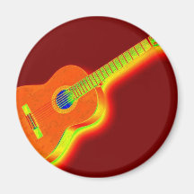 Guitarra clásica del arte pop imán de nevera