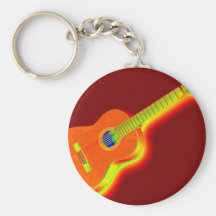 Guitarra clásica del arte pop llavero
