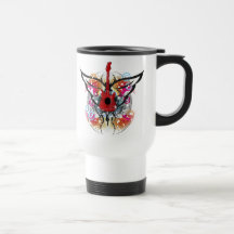 Guitarra coa alas tazas