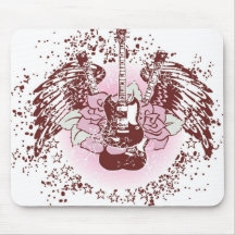 Guitarra de la roca del estallido tapetes de ratón