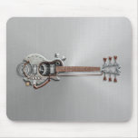 Guitarra de Steampunk en el acero Alfombrillas De Raton