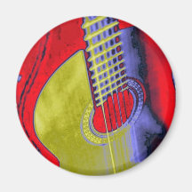 Guitarra del arte pop imanes de nevera