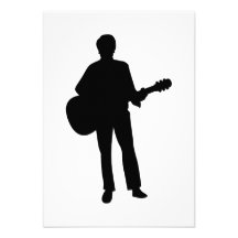 Guitarra del músico del concierto invitaciones personales 
