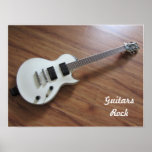 Guitarra eléctrica blanca posters