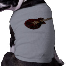 Guitarra eléctrica del vintage camiseta de perrito
