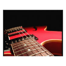 Guitarra eléctrica roja invitación