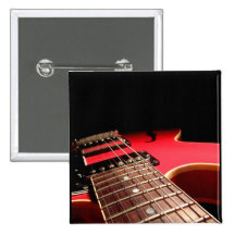 Guitarra eléctrica roja pins