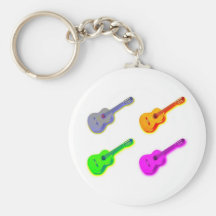 Guitarra española clásica del arte pop llavero personalizado