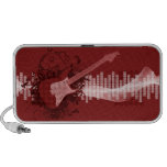 Guitarra roja altavoces de viaje