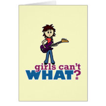 Guitarrista bajo del chica tarjetas