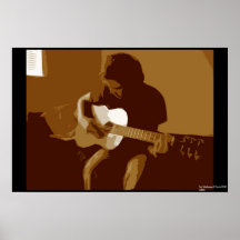 Guitarrista de papel poster